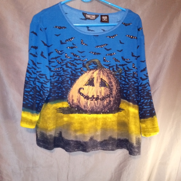 Take two pumpkins and bats Halloween shirt - Picture 1 of 3